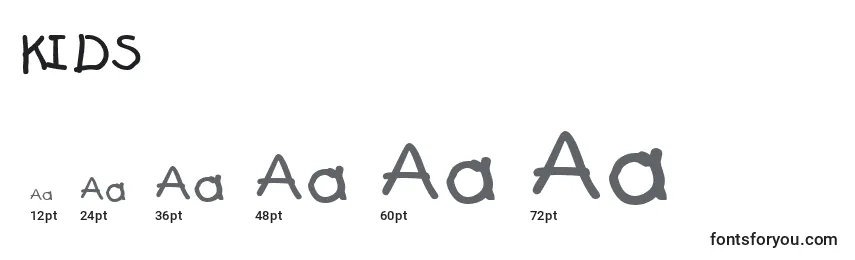 Размеры шрифта KIDS (131619)