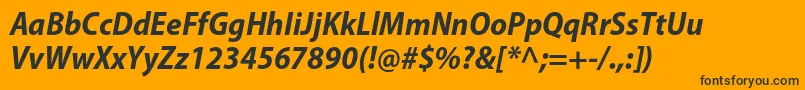 MyriadproBoldsemicnit Font – Black Fonts on Orange Background