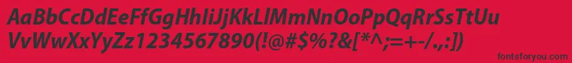 MyriadproBoldsemicnit Font – Black Fonts on Red Background