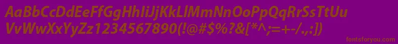 MyriadproBoldsemicnit Font – Brown Fonts on Purple Background