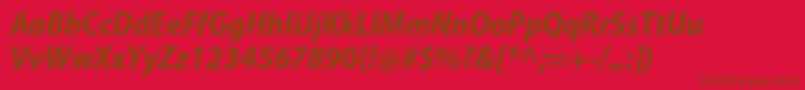 MyriadproBoldsemicnit-Schriftart – Braune Schriften auf rotem Hintergrund