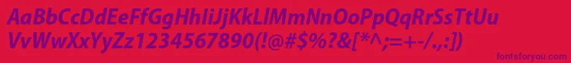 MyriadproBoldsemicnit Font – Purple Fonts on Red Background