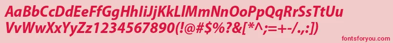 フォントMyriadproBoldsemicnit – ピンクの背景に赤い文字