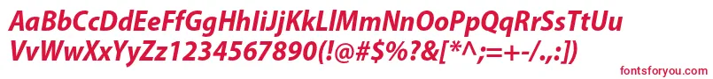 MyriadproBoldsemicnit Font – Red Fonts on White Background