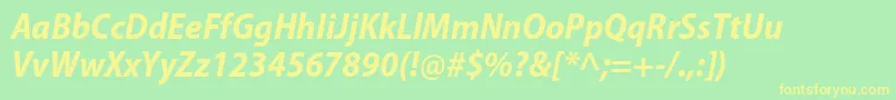 MyriadproBoldsemicnit Font – Yellow Fonts on Green Background