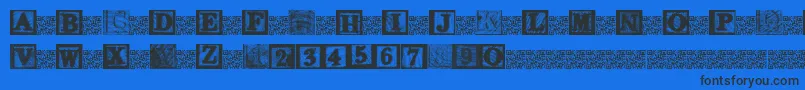 KidsBlocks-fontti – mustat fontit sinisellä taustalla