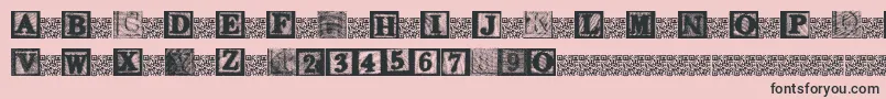 KidsBlocks-fontti – mustat fontit vaaleanpunaisella taustalla