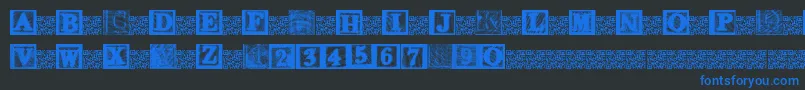 フォントKidsBlocks – 黒い背景に青い文字