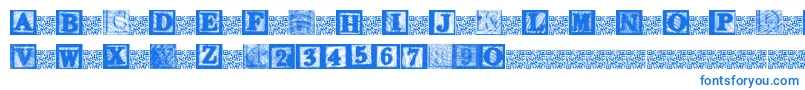 フォントKidsBlocks – 白い背景に青い文字