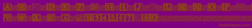 Шрифт KidsBlocks – коричневые шрифты на фиолетовом фоне
