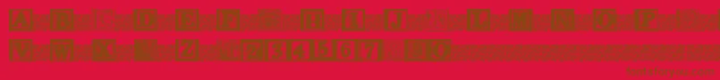KidsBlocks-fontti – ruskeat fontit punaisella taustalla