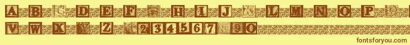 KidsBlocks-fontti – ruskeat fontit keltaisella taustalla