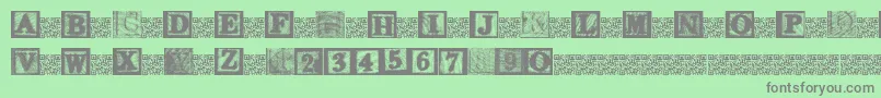 KidsBlocks-fontti – harmaat kirjasimet vihreällä taustalla