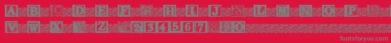 フォントKidsBlocks – 赤い背景に灰色の文字