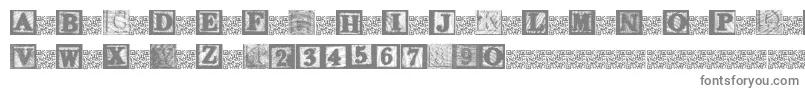 KidsBlocks-fontti – harmaat kirjasimet valkoisella taustalla