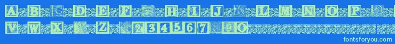 KidsBlocks-fontti – vihreät fontit sinisellä taustalla
