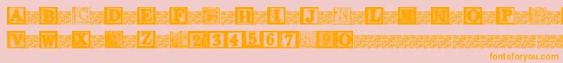 Czcionka KidsBlocks – pomarańczowe czcionki na różowym tle
