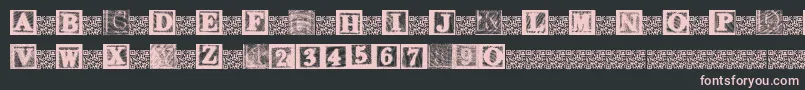 KidsBlocks-fontti – vaaleanpunaiset fontit mustalla taustalla