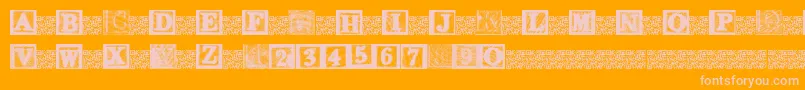 KidsBlocks-fontti – vaaleanpunaiset fontit oranssilla taustalla
