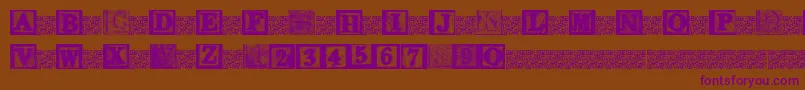 フォントKidsBlocks – 紫色のフォント、茶色の背景