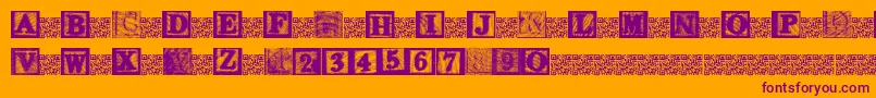 KidsBlocks-Schriftart – Violette Schriften auf orangefarbenem Hintergrund