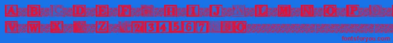 KidsBlocks-fontti – punaiset fontit sinisellä taustalla