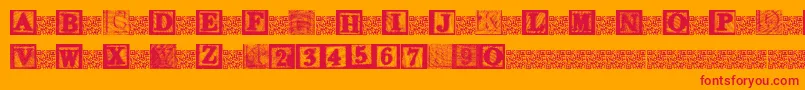 フォントKidsBlocks – オレンジの背景に赤い文字