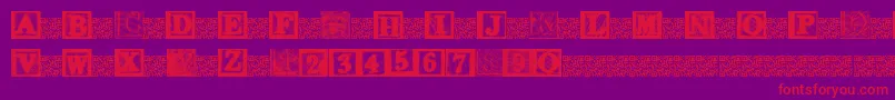 Fonte KidsBlocks – fontes vermelhas em um fundo violeta