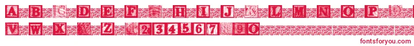 KidsBlocks-fontti – punaiset fontit valkoisella taustalla