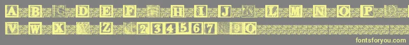 KidsBlocks-fontti – keltaiset fontit harmaalla taustalla