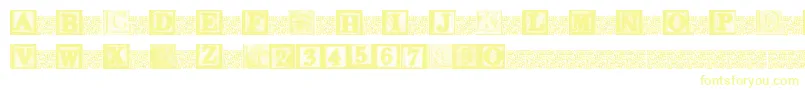 フォントKidsBlocks – 白い背景に黄色の文字