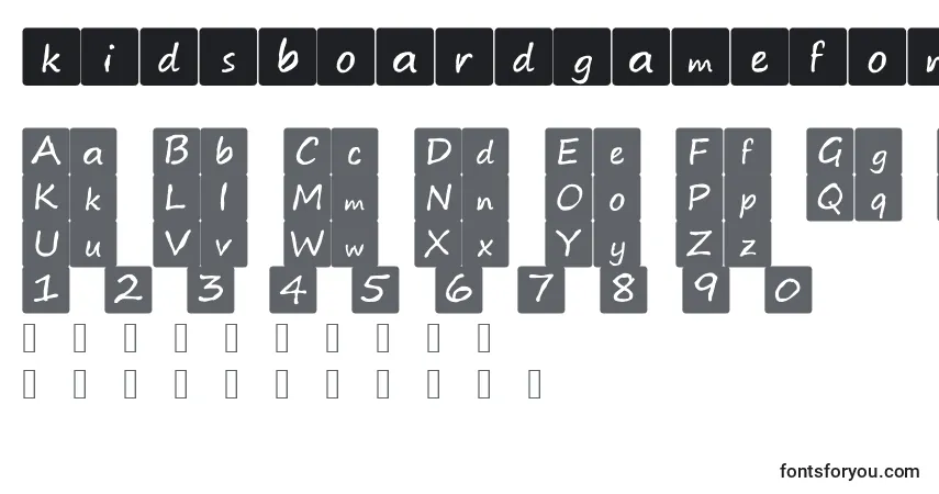 Шрифт Kidsboardgamefont (131621) – алфавит, цифры, специальные символы