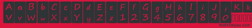 kidsboardgamefont Font – Black Fonts on Red Background