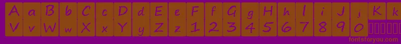 フォントkidsboardgamefont – 紫色の背景に茶色のフォント