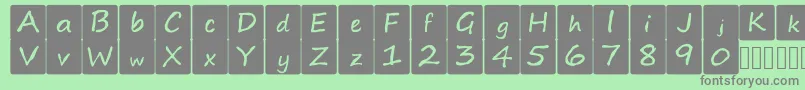 kidsboardgamefont Font – Gray Fonts on Green Background