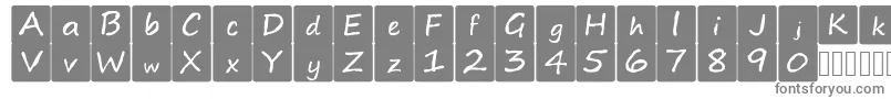 kidsboardgamefont-fontti – harmaat kirjasimet valkoisella taustalla