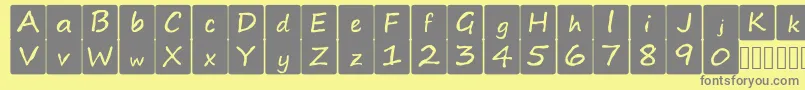 kidsboardgamefont Font – Gray Fonts on Yellow Background