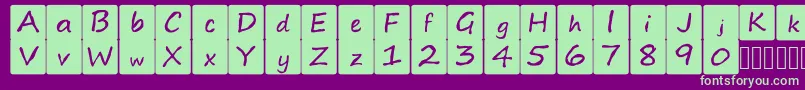 kidsboardgamefont Font – Green Fonts on Purple Background