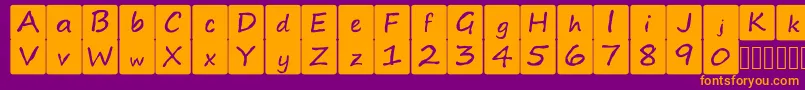 kidsboardgamefont Font – Orange Fonts on Purple Background