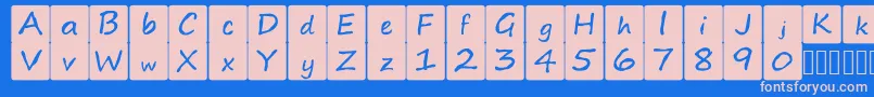 kidsboardgamefont Font – Pink Fonts on Blue Background