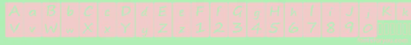 kidsboardgamefont-fontti – vaaleanpunaiset fontit vihreällä taustalla
