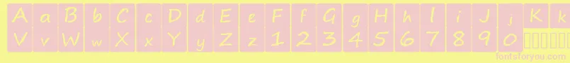kidsboardgamefont Font – Pink Fonts on Yellow Background