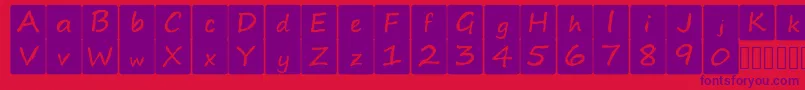 kidsboardgamefont Font – Purple Fonts on Red Background