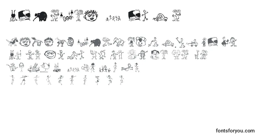 Fuente KidsDrawings (131622) - alfabeto, números, caracteres especiales
