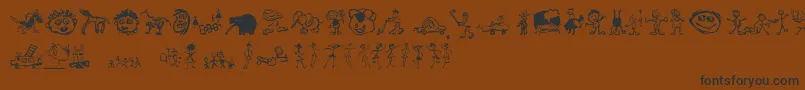 KidsDrawings Font – Black Fonts on Brown Background