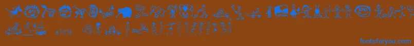 KidsDrawings Font – Blue Fonts on Brown Background