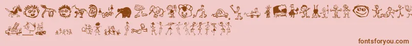 Шрифт KidsDrawings – коричневые шрифты на розовом фоне