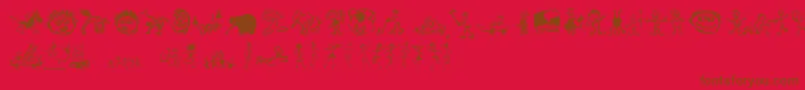 KidsDrawings-Schriftart – Braune Schriften auf rotem Hintergrund