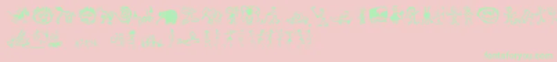 Fonte KidsDrawings – fontes verdes em um fundo rosa