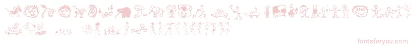 Fonte KidsDrawings – fontes rosa em um fundo branco